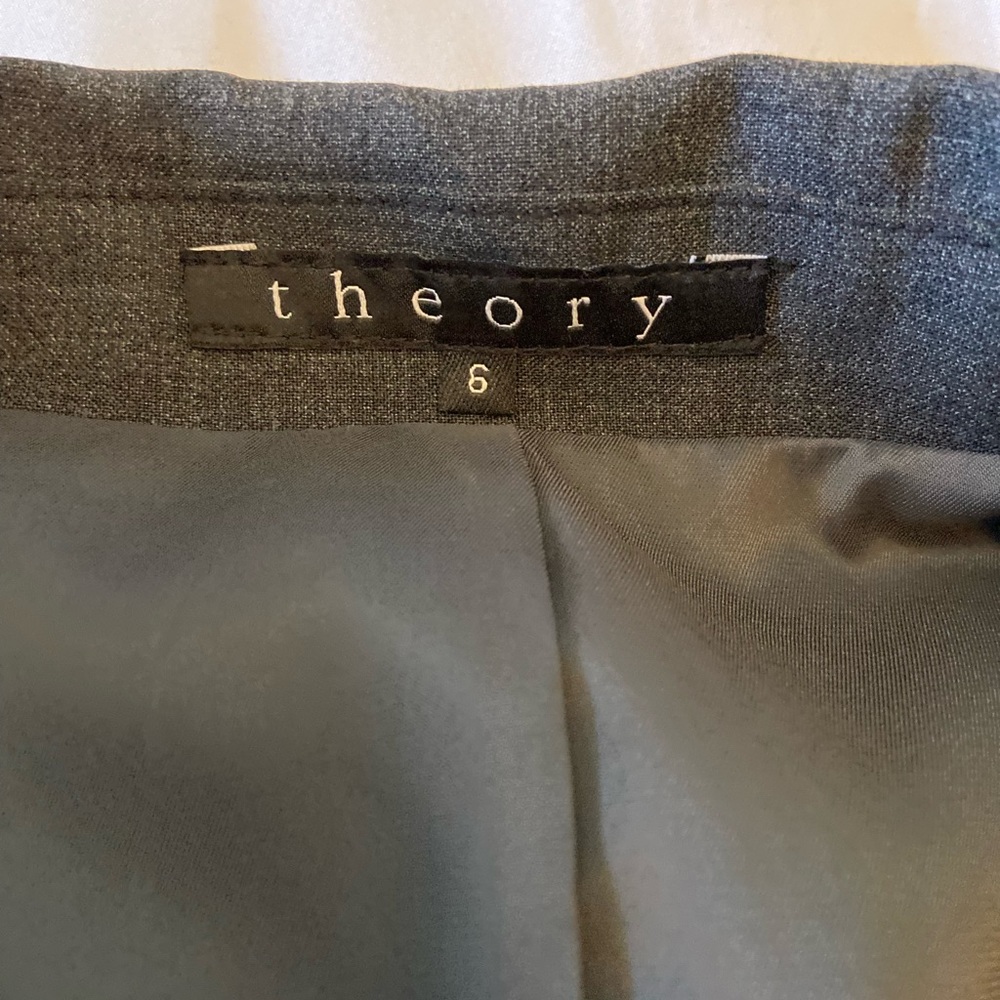 Theory Charcoal One Button Stretch Blazer - image 5